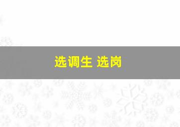 选调生 选岗